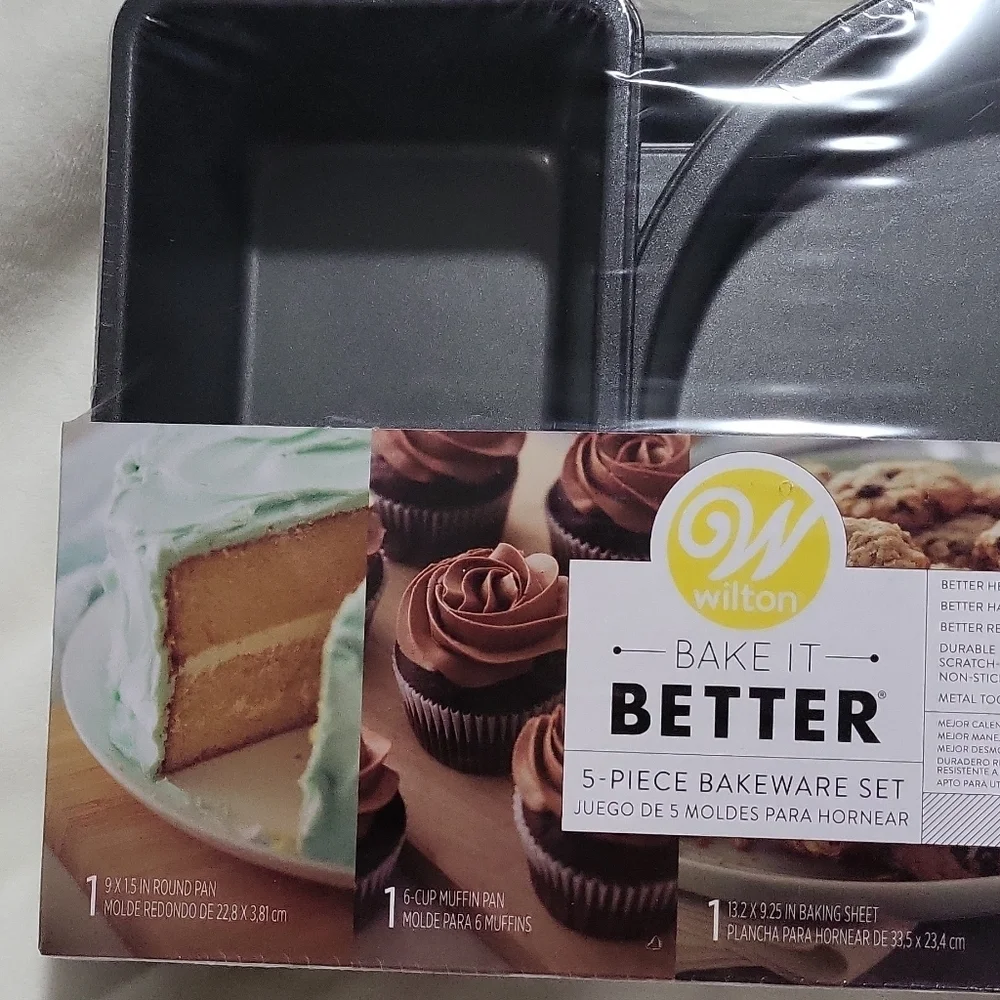 Wilton Bake It Better 5-Piece Bakeware Set - Grey/silver